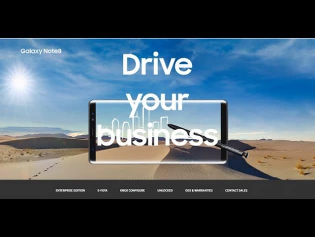Le nouveau Samsung Note 8 Enterprise Edition est destiné à un usage professionnel